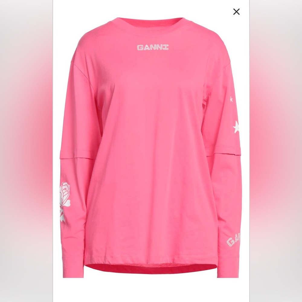 GANNI LONG-SLEEVE TEE